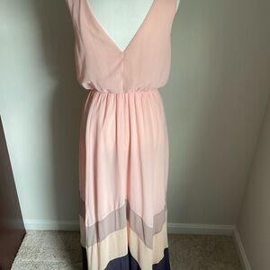 Modcloth Pink and Navy Maxi Dress